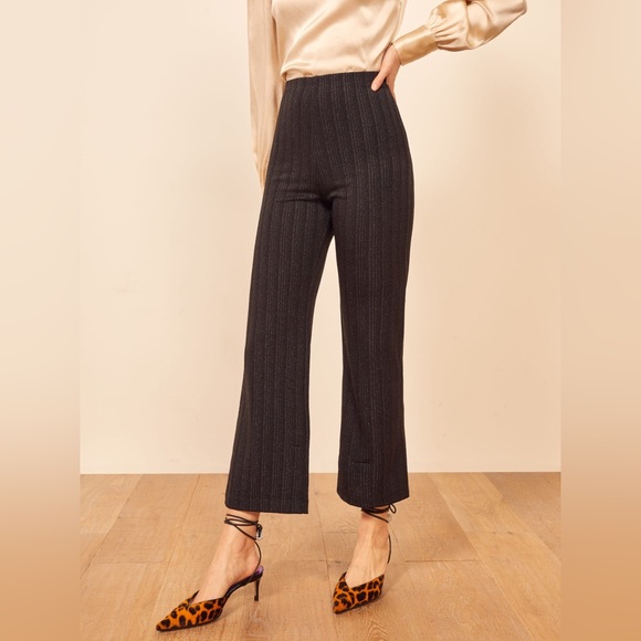 Reformation Pants - Reformation Alex pant in black with metallic thread In XS